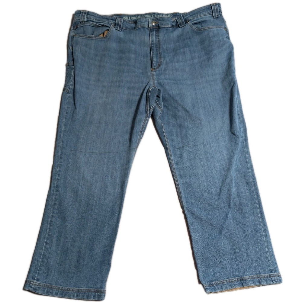 Duluth‎ Trading Ballroom Double Flex Jeans Mens 48x30 Blue Work Denim Stain